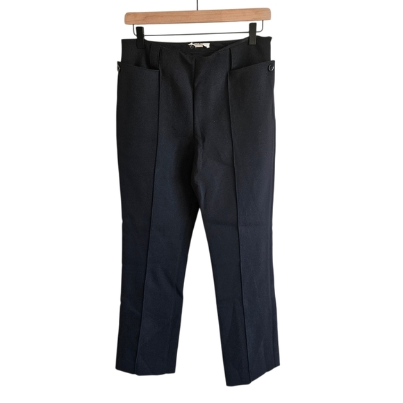 The Row Pants - The Row Black Straight Leg Button Pocket Trouser Pants